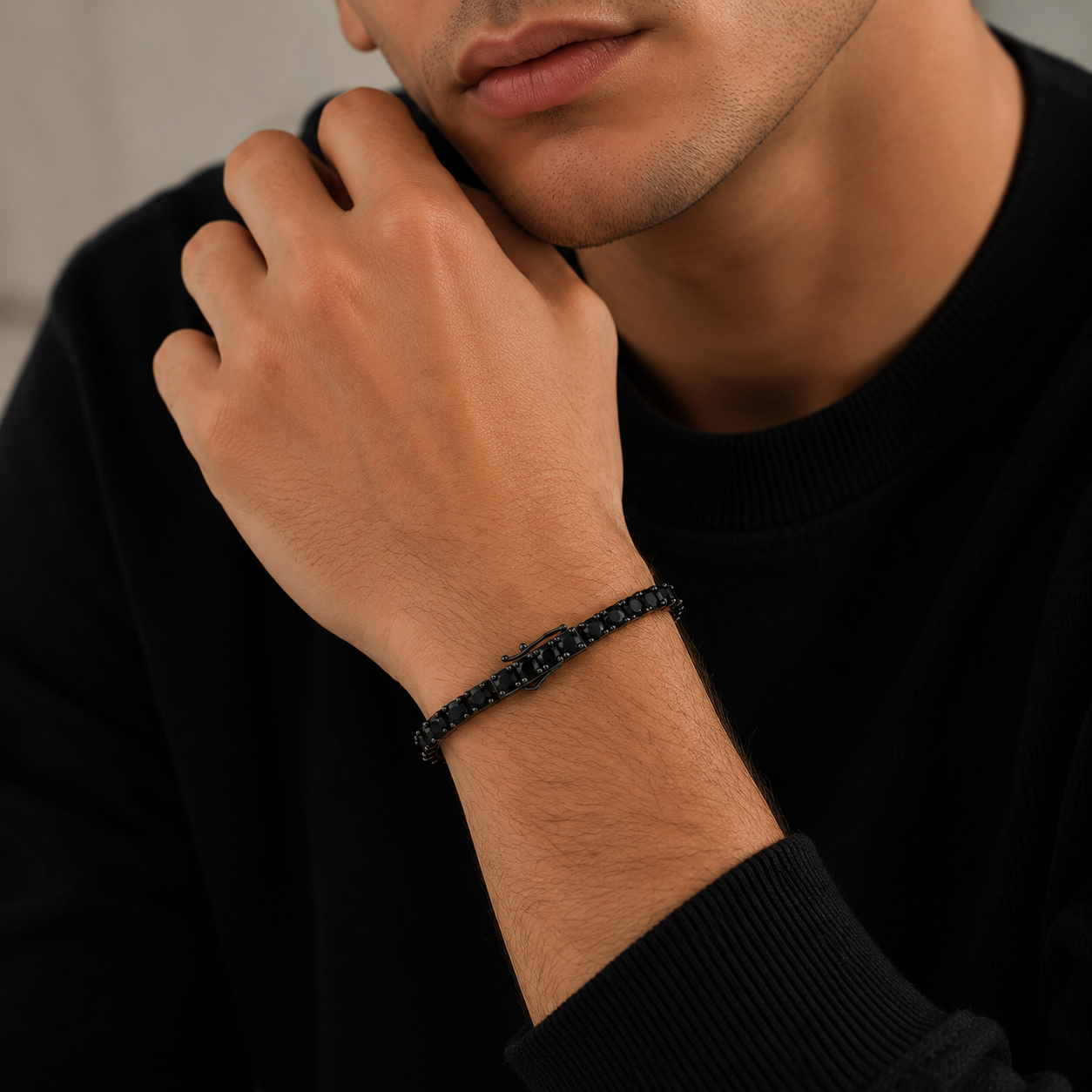 Silver 925 Full black Tennis Bracelet(4mm) – All Black Luxe Edition