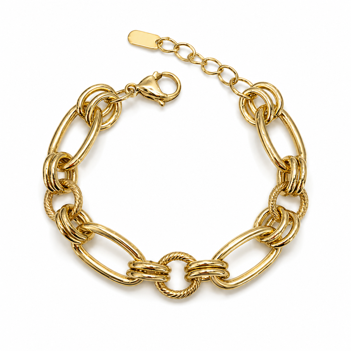 Mixed Link Statement Bracelet