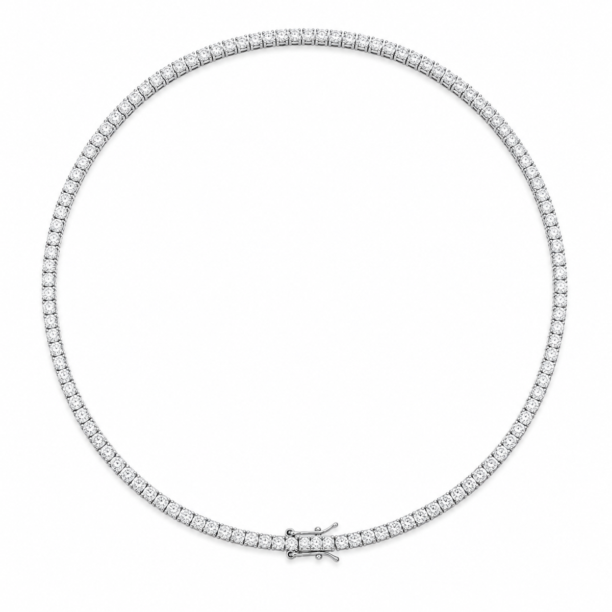 stainless steel Cubic Zirconia Tennis Necklace ( 3mm-40cm ) | Poshewix