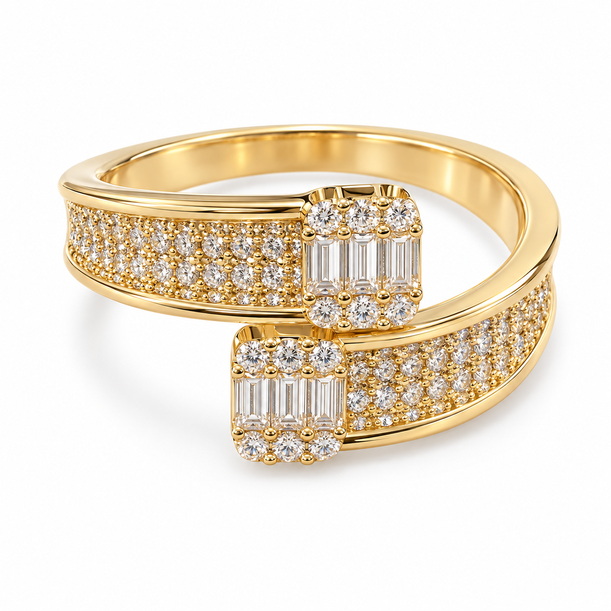 Double Glam Wrap Ring – Gold