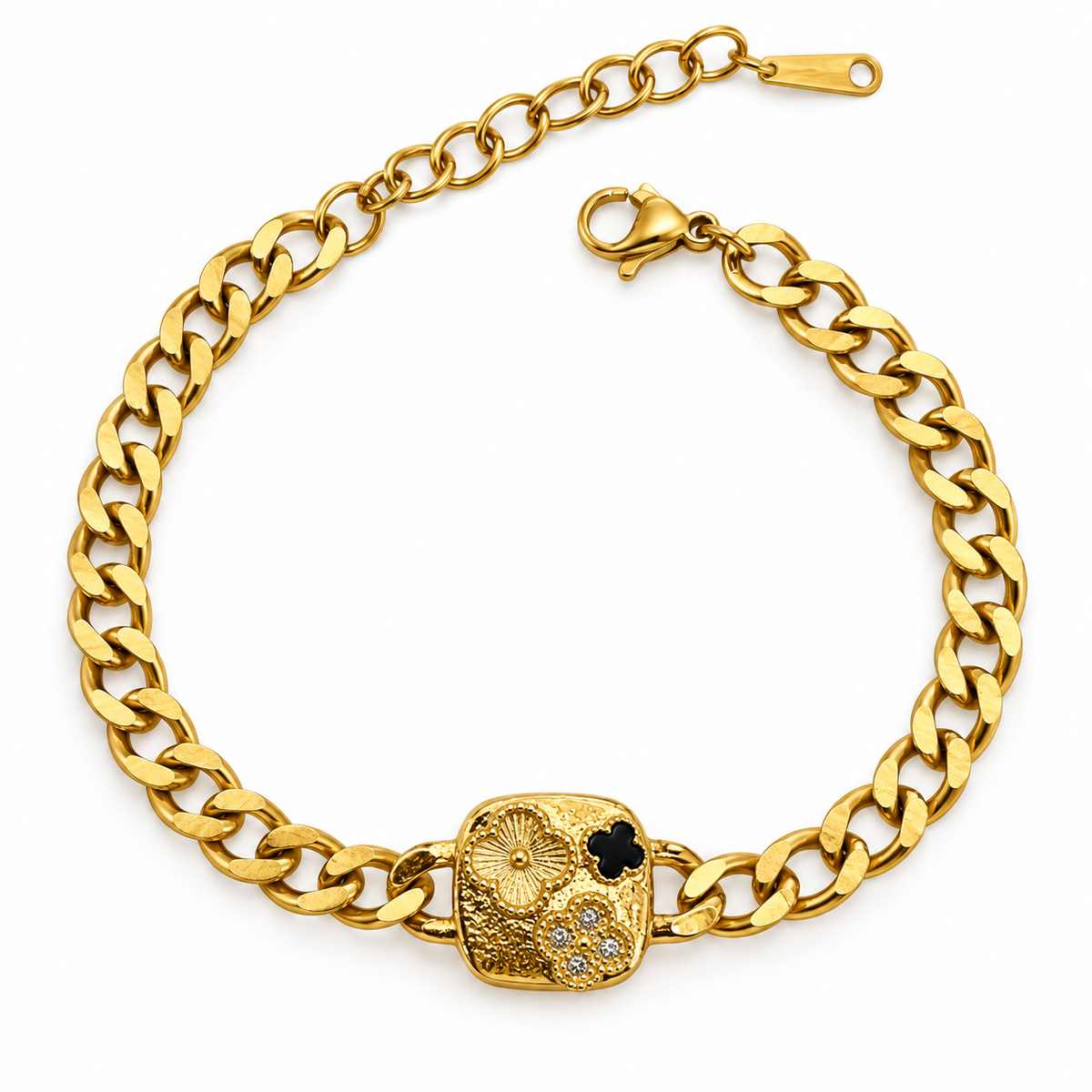 S.steel Clover Medallion Chain Bracelet