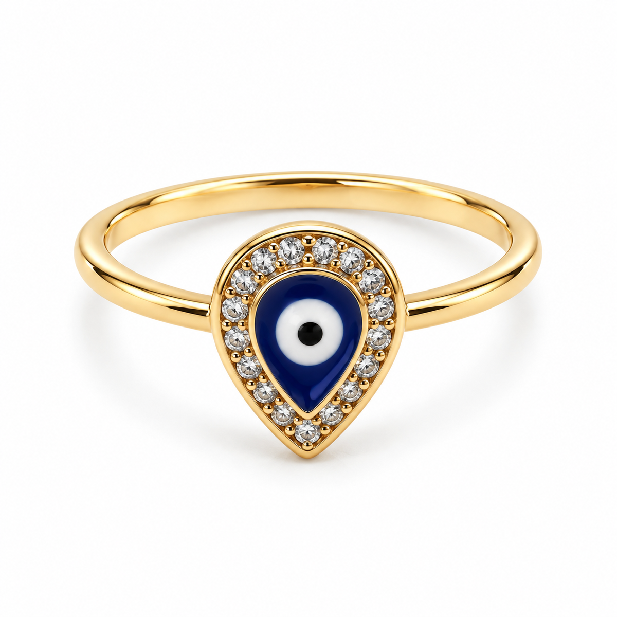 Teardrop Evil Eye Ring
