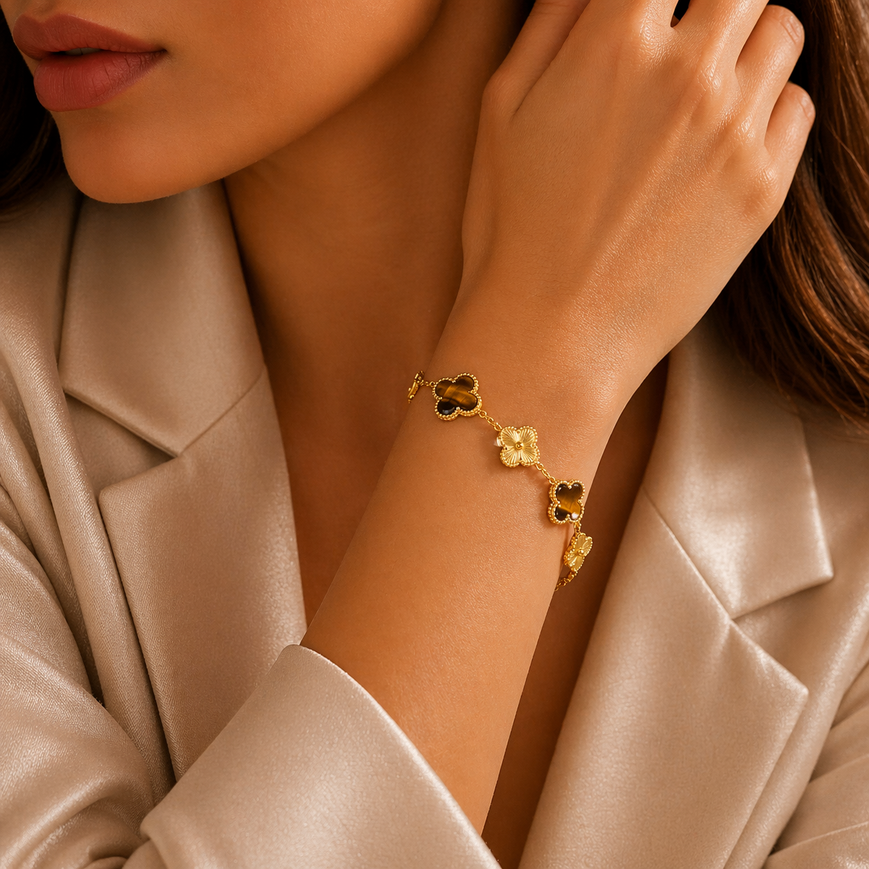 Vip vancleef hybrid Bracelet – 18K Gold-Plated & Colorful Charm Variants