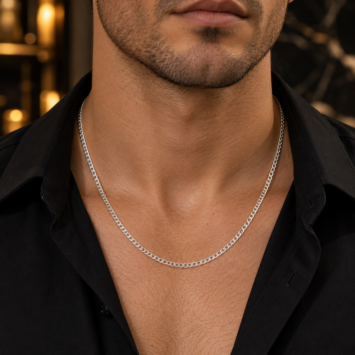 Silver 925 Bold gourmet Curb Chain