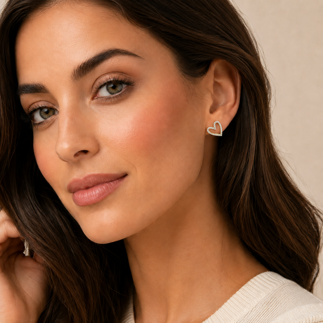 Sparkling Open Heart Earrings