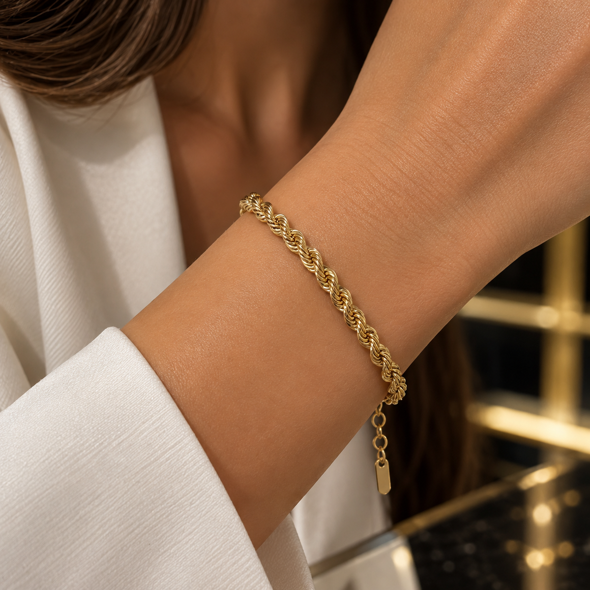 Women’s Braided twisted Rope Chain Bracelet (17cm)