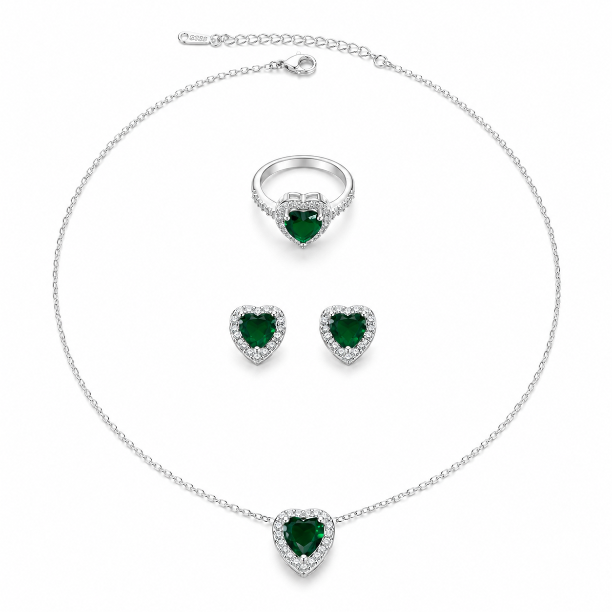 🤍 pandora Heart Set – Pure Sparkle in Silver 💫