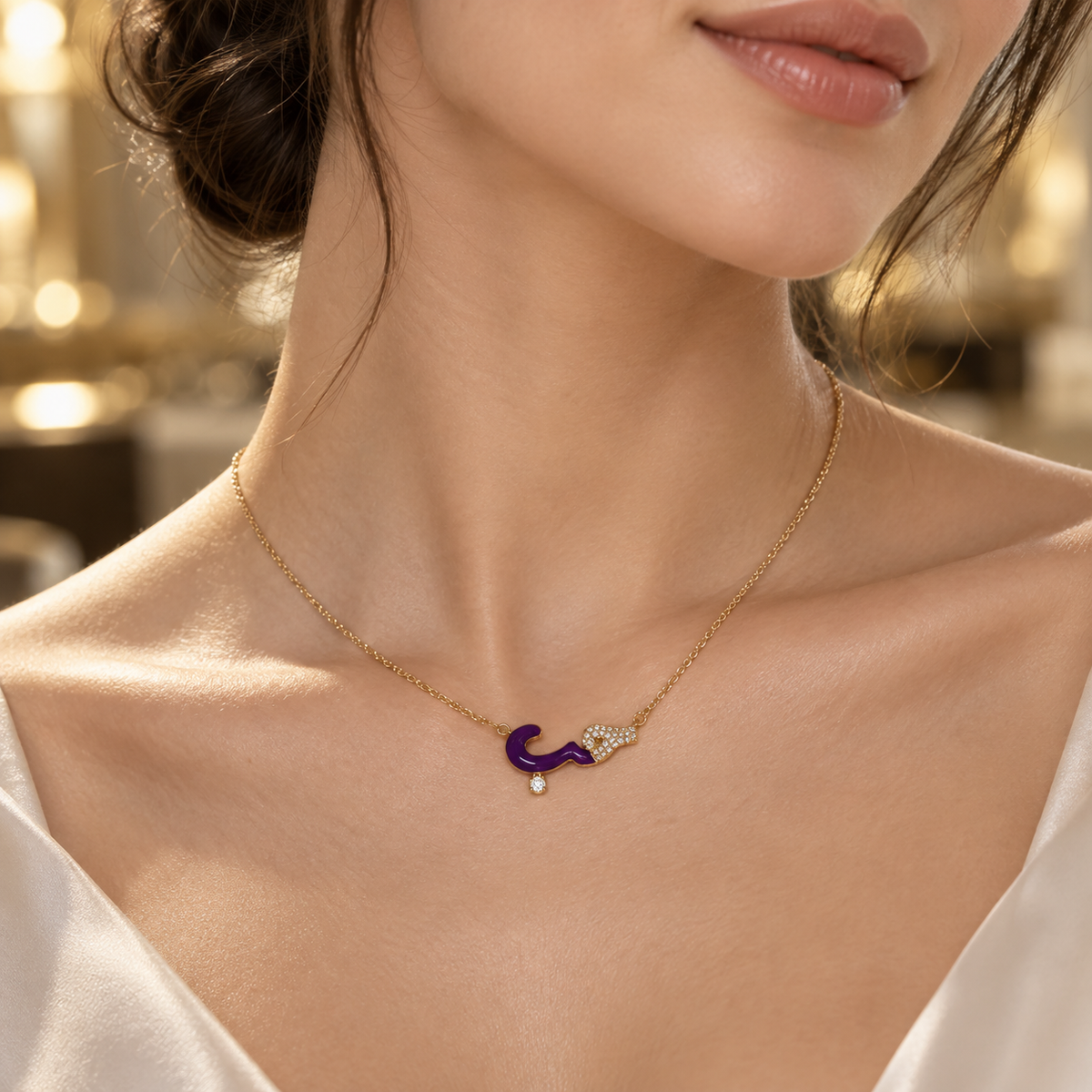 Hob “Love” Enamel & Crystal Necklace 🤍✨