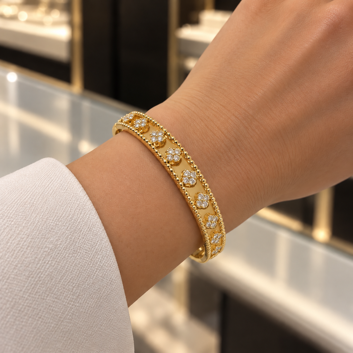 Crystal Floral Bangle