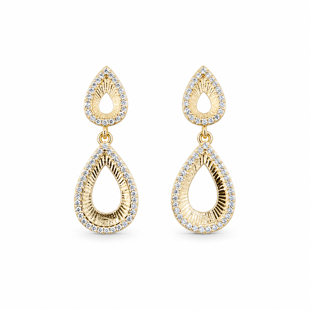 Teardrop Pavé Drop Earrings