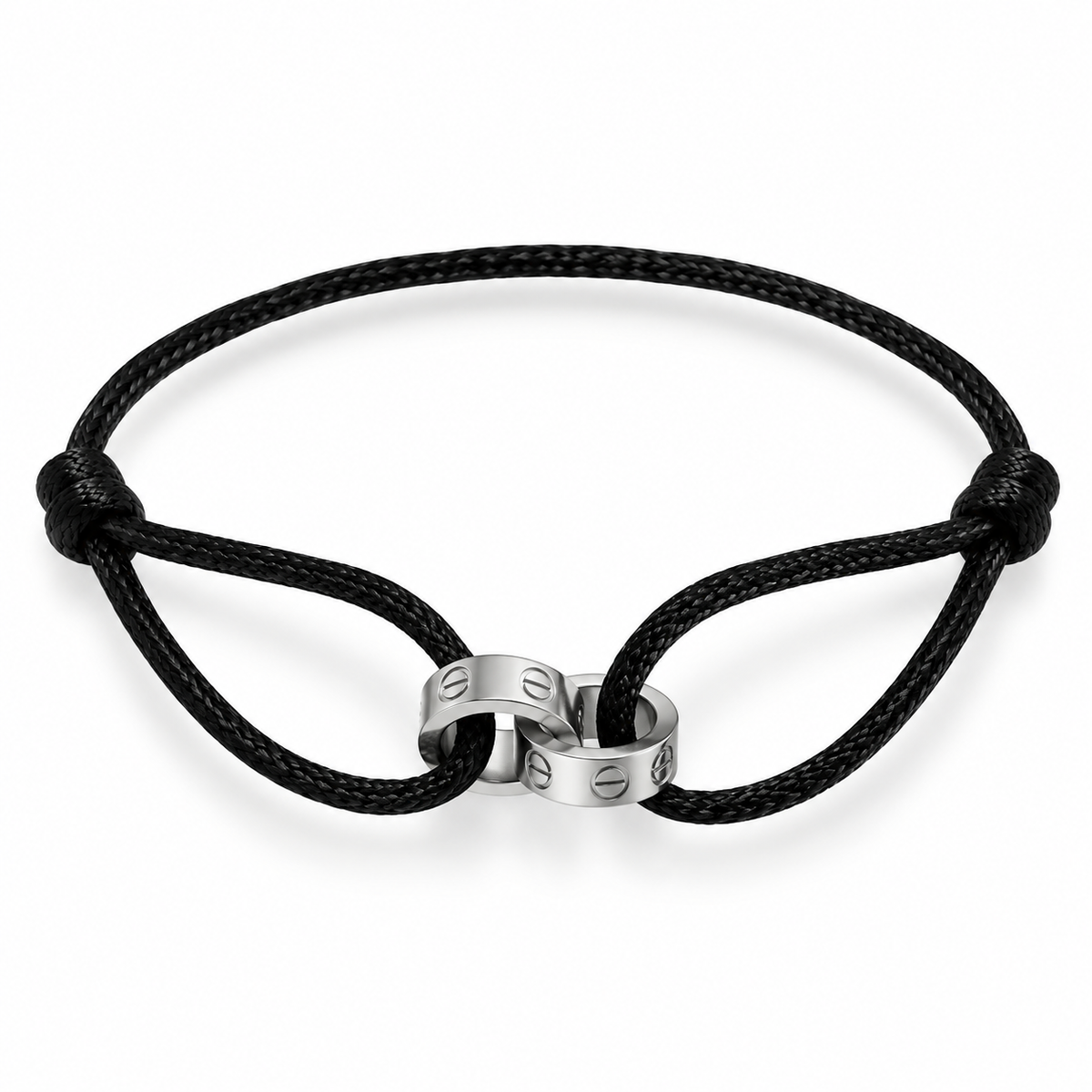 Love silver color Cord Bracelet – Adjustable Unisex Design