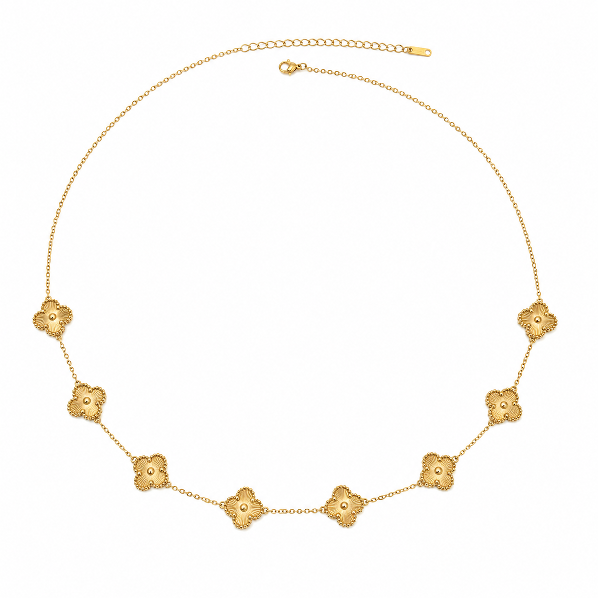 Stainless steel Golden Clover Necklace – 18K Gold-Plated(70cm)