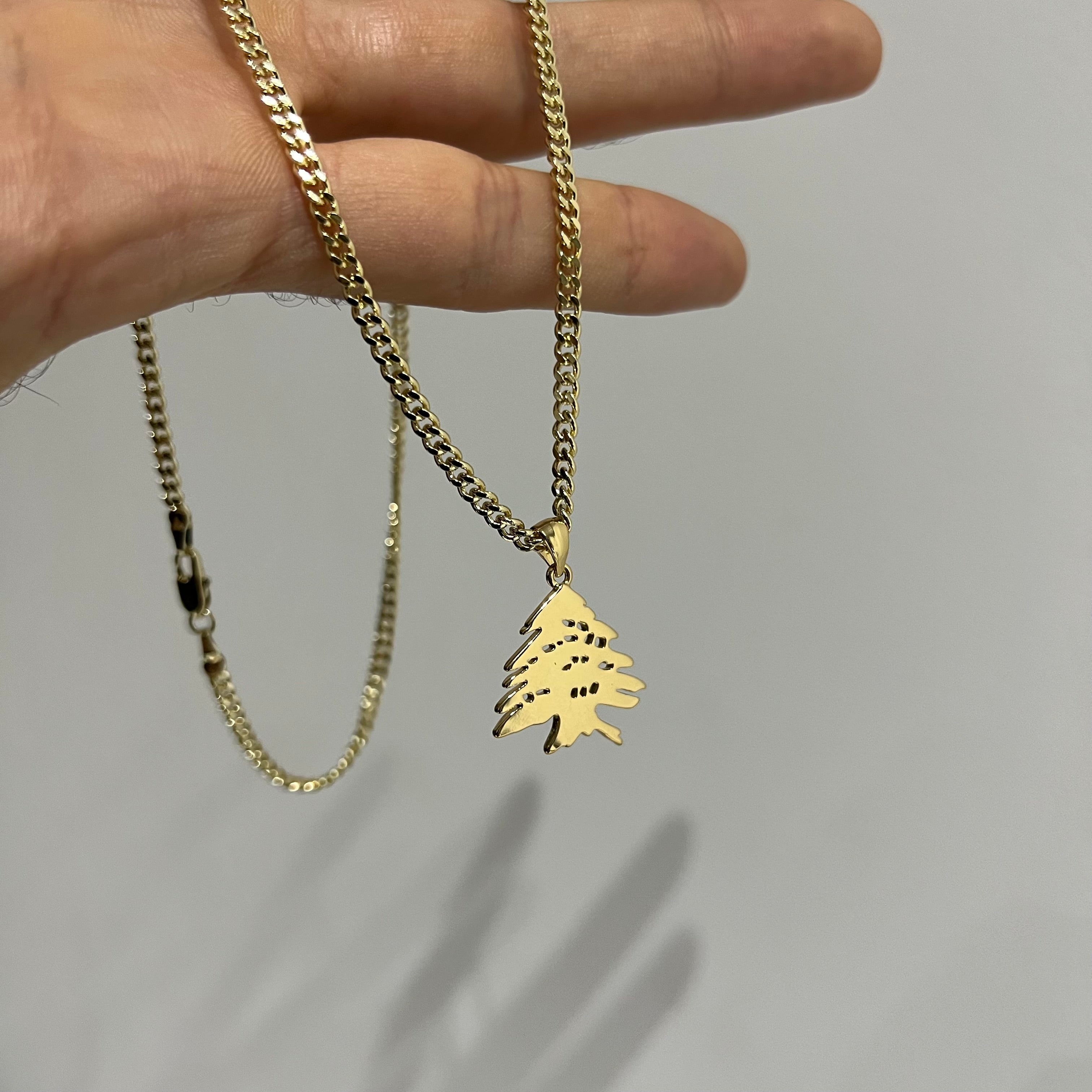 Lebanese Cedar Necklace – Gold-Plated Chain