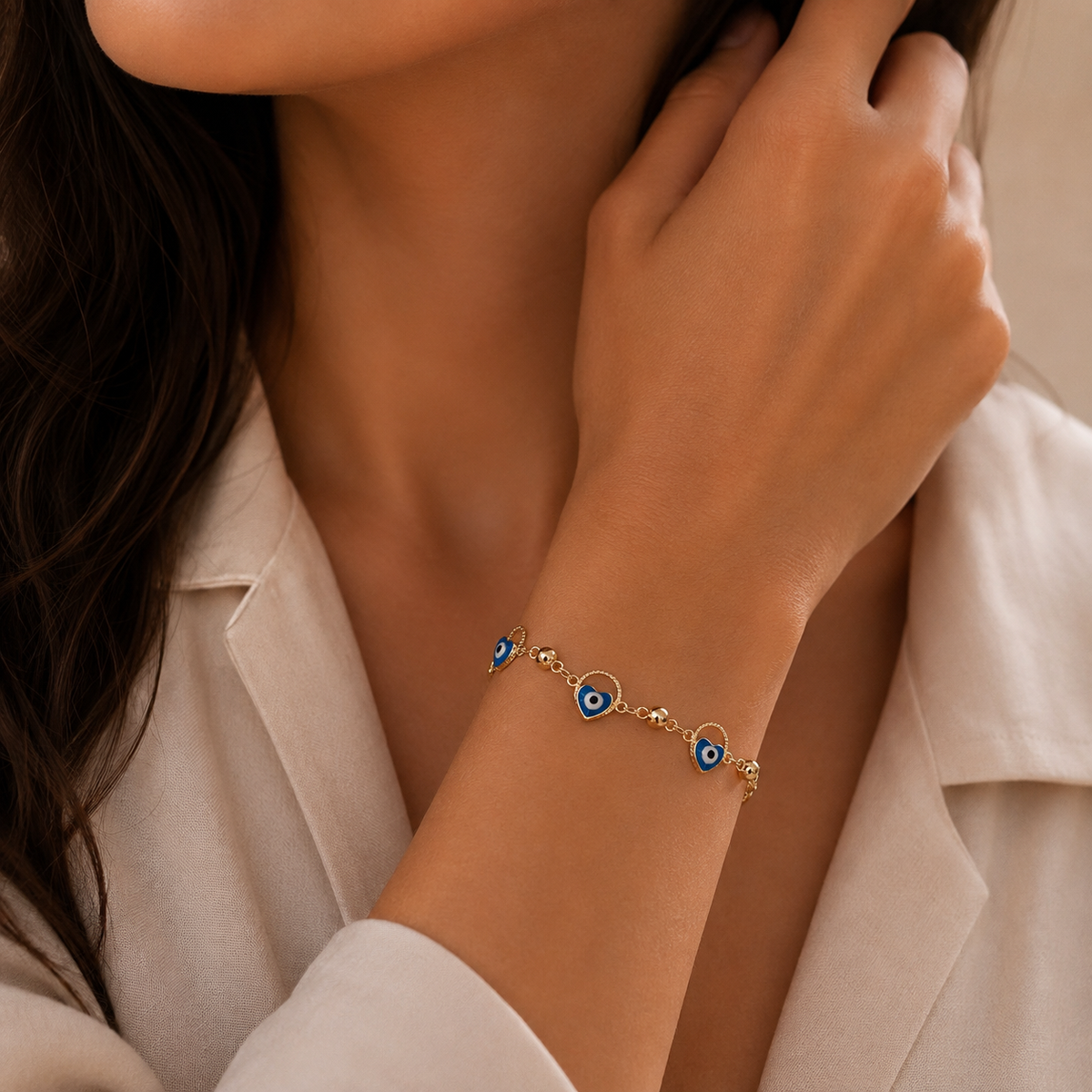 Heart Evil Eye Bracelet
