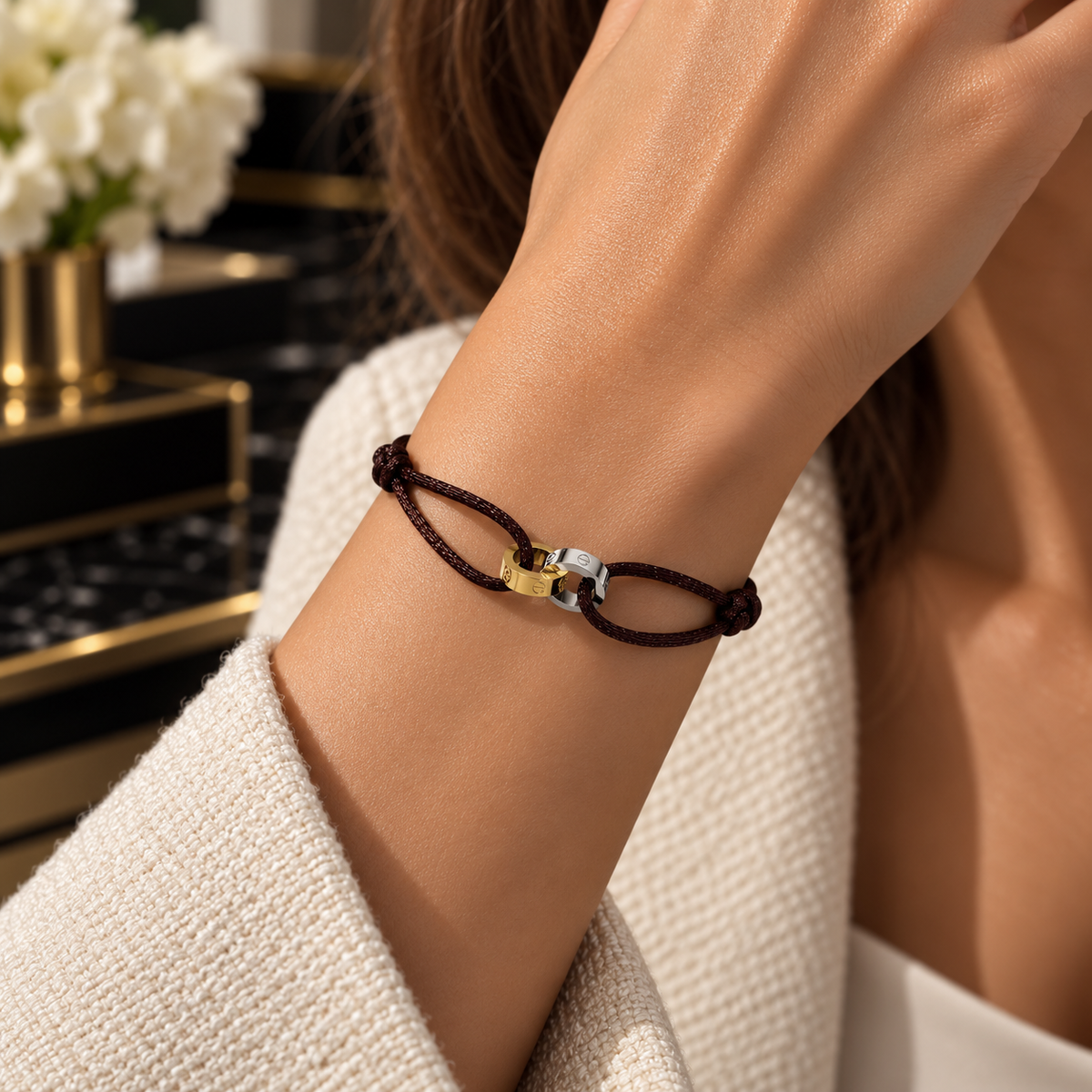 Love dual color Cord Bracelet – Adjustable Unisex Design