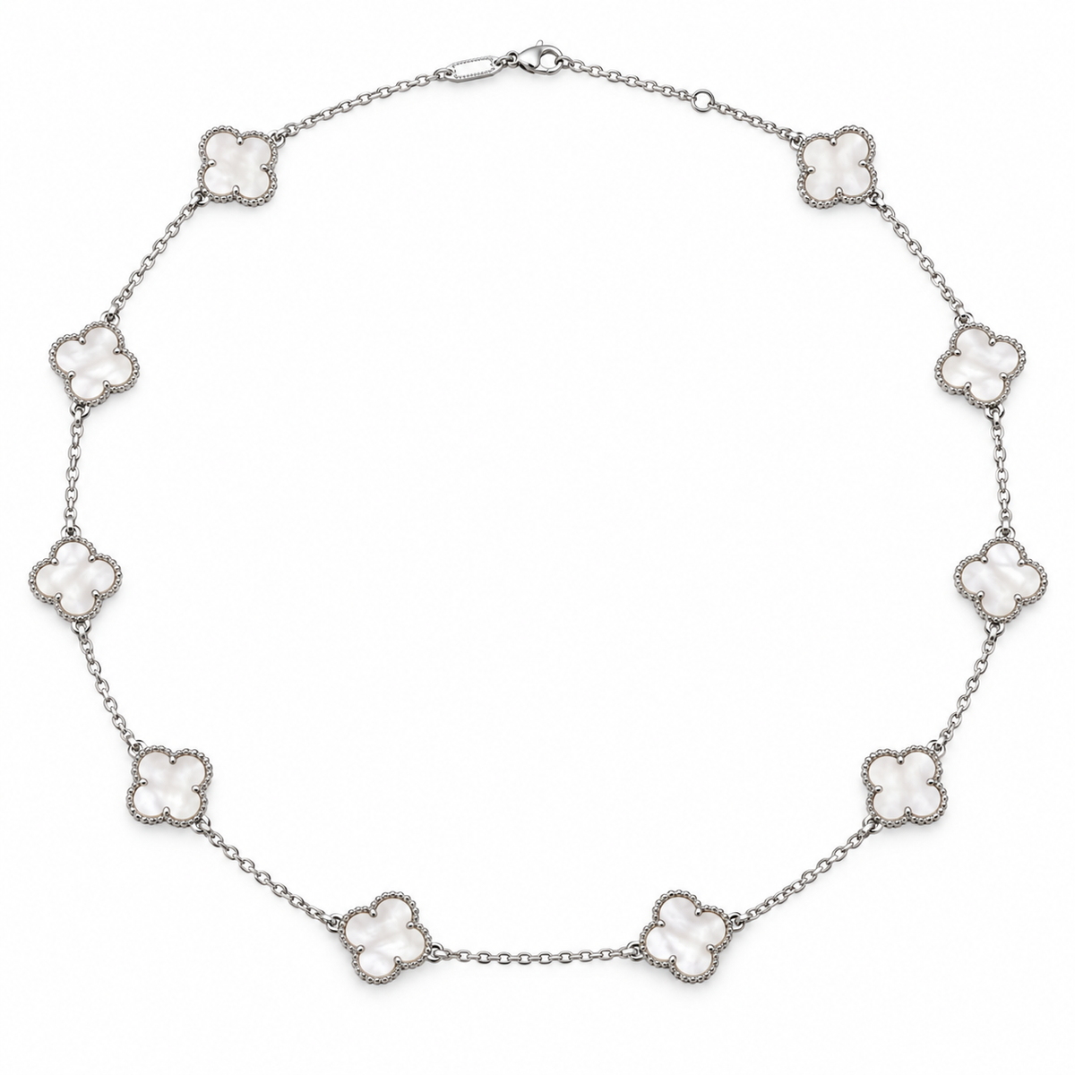 Silver-Tone Clover Necklace(50cm)