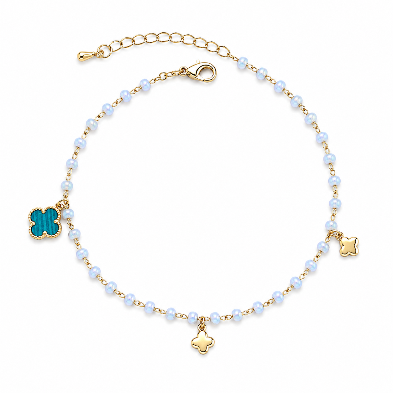 Vancleef green Clover Beaded Anklet