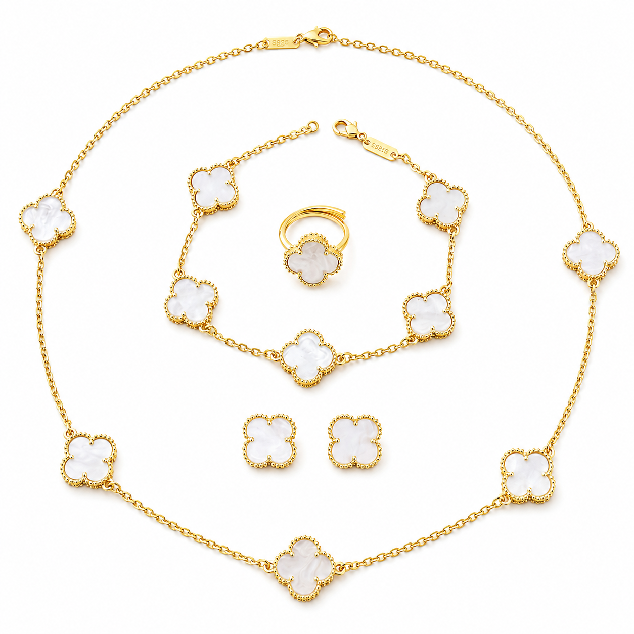 Vancleef Set – Necklace, Bracelet, Ring & Earrings