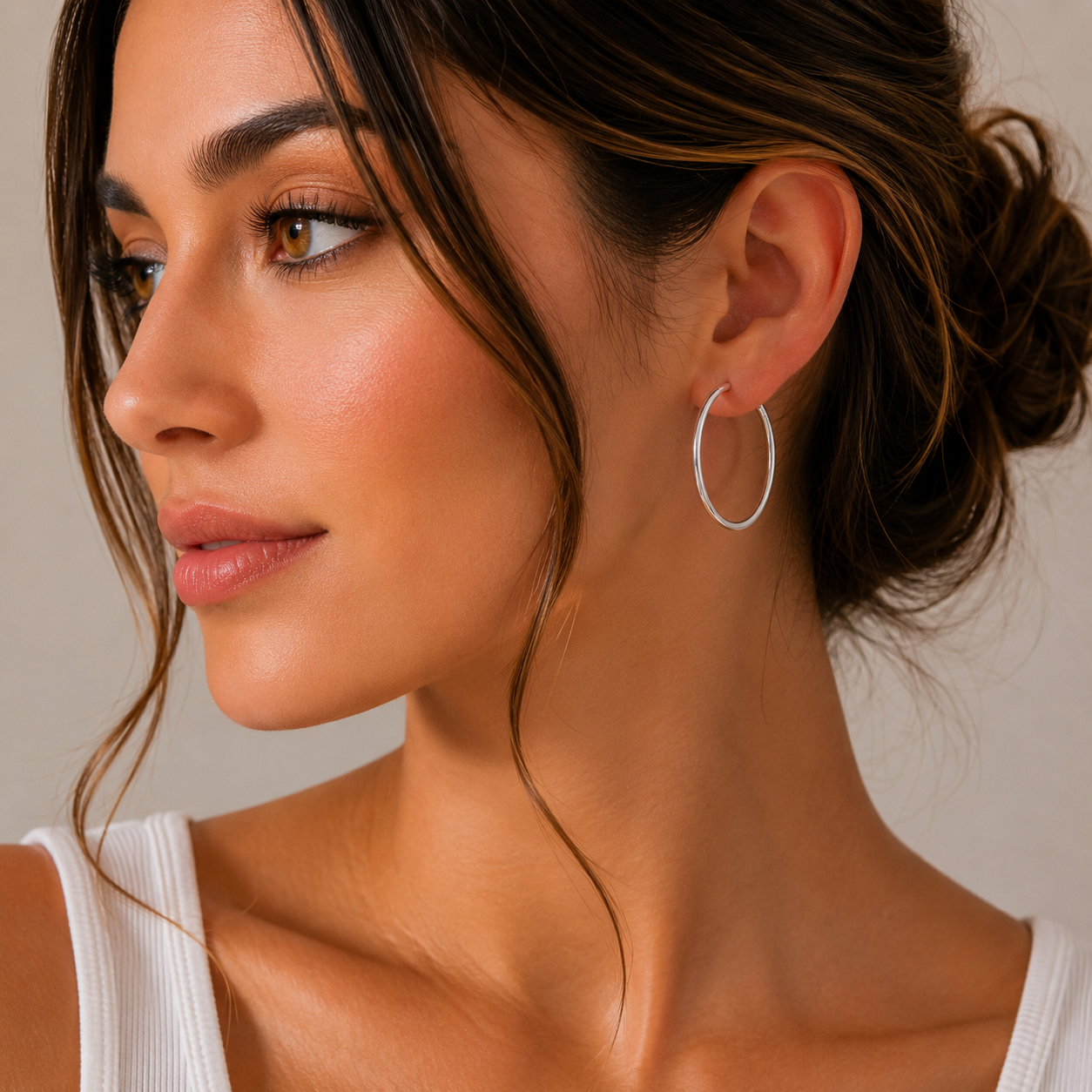 Silver color Hoop earrings