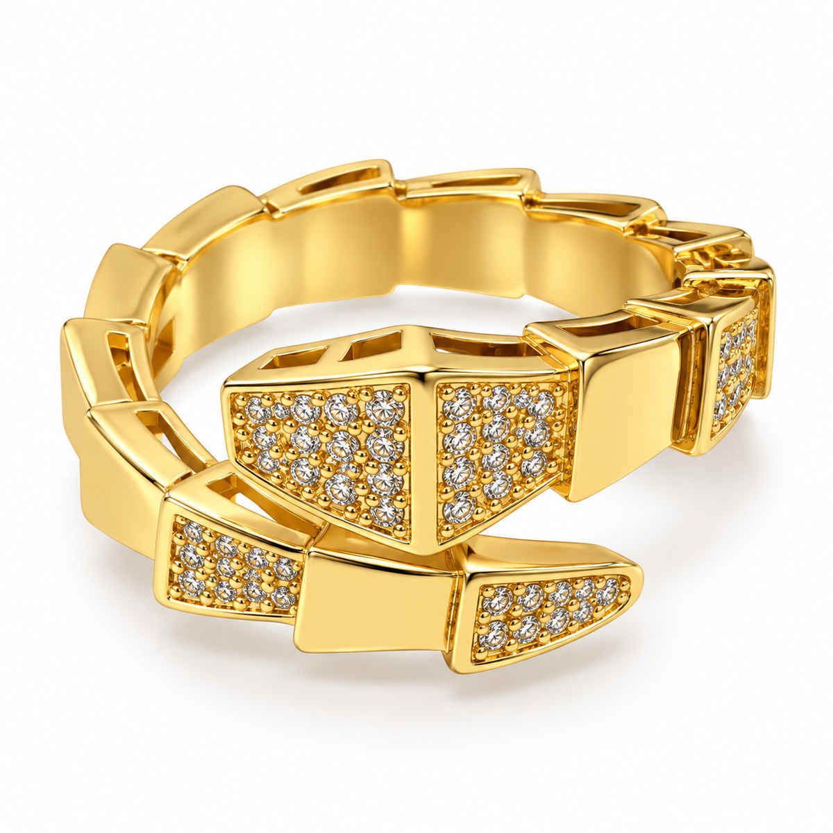 SNAKE with stone Chain Ring