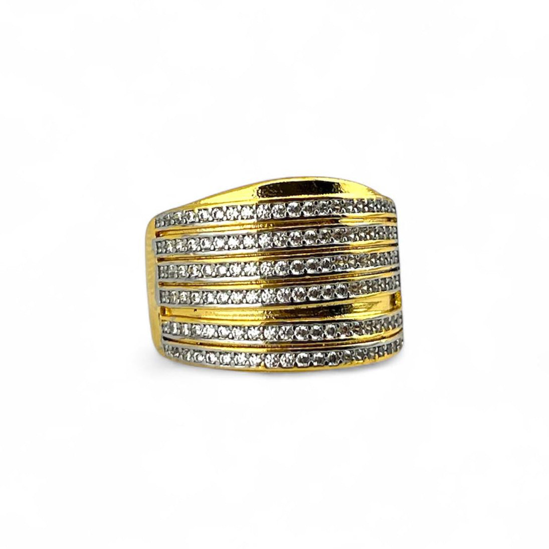 💎 Diamond Stripe Statement Ring