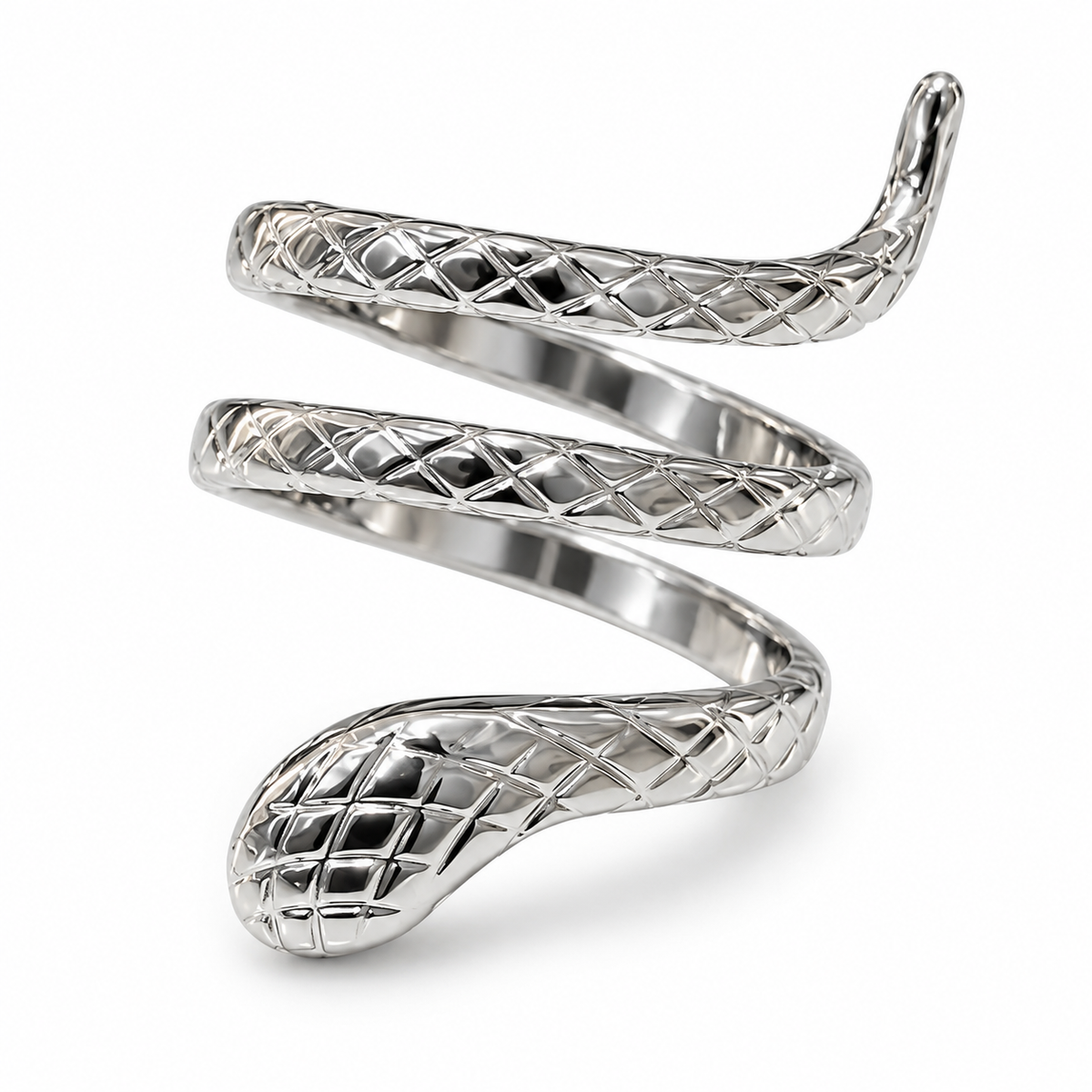 Silver snake Serpent Spiral Ring