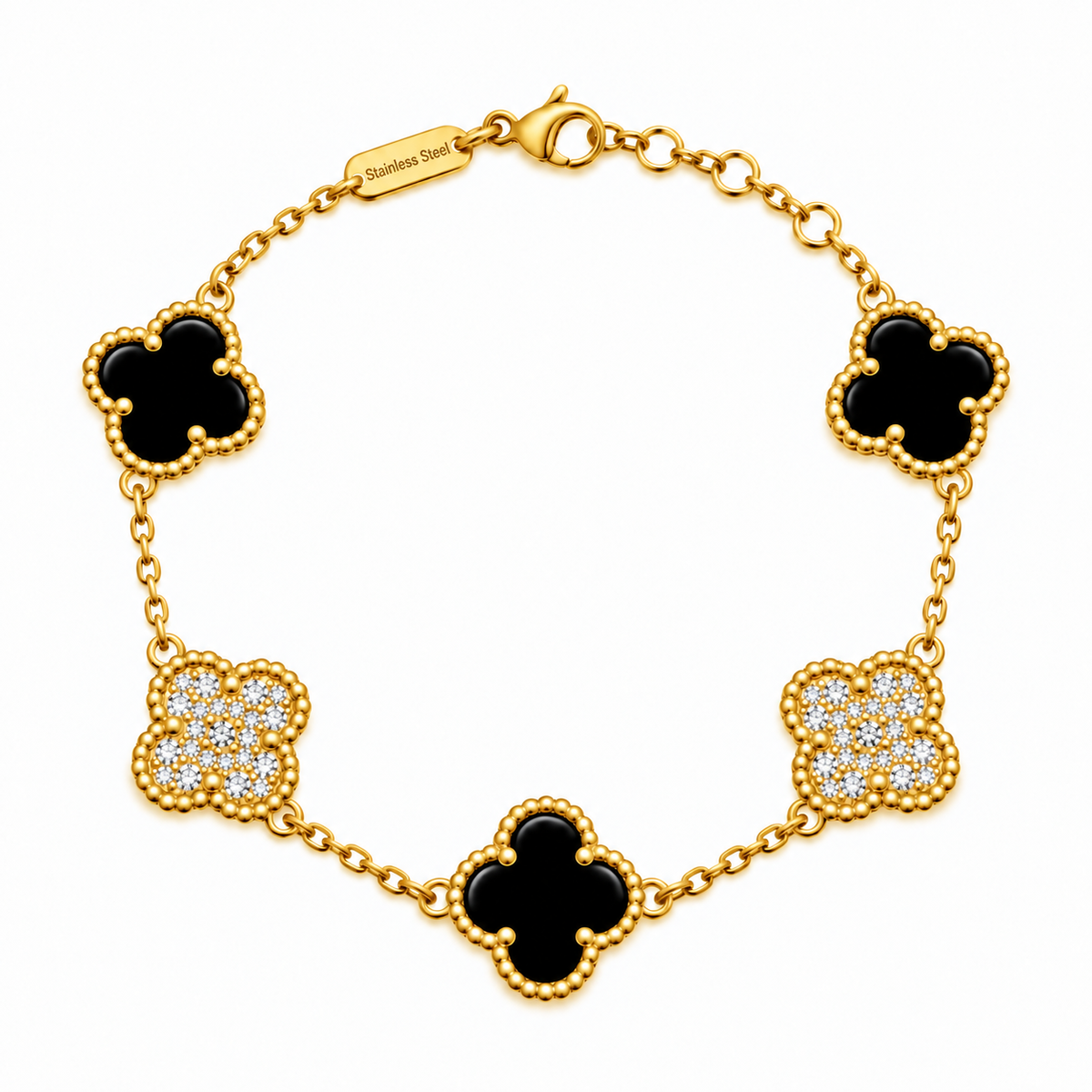 Colorful with stone Clover bracelet