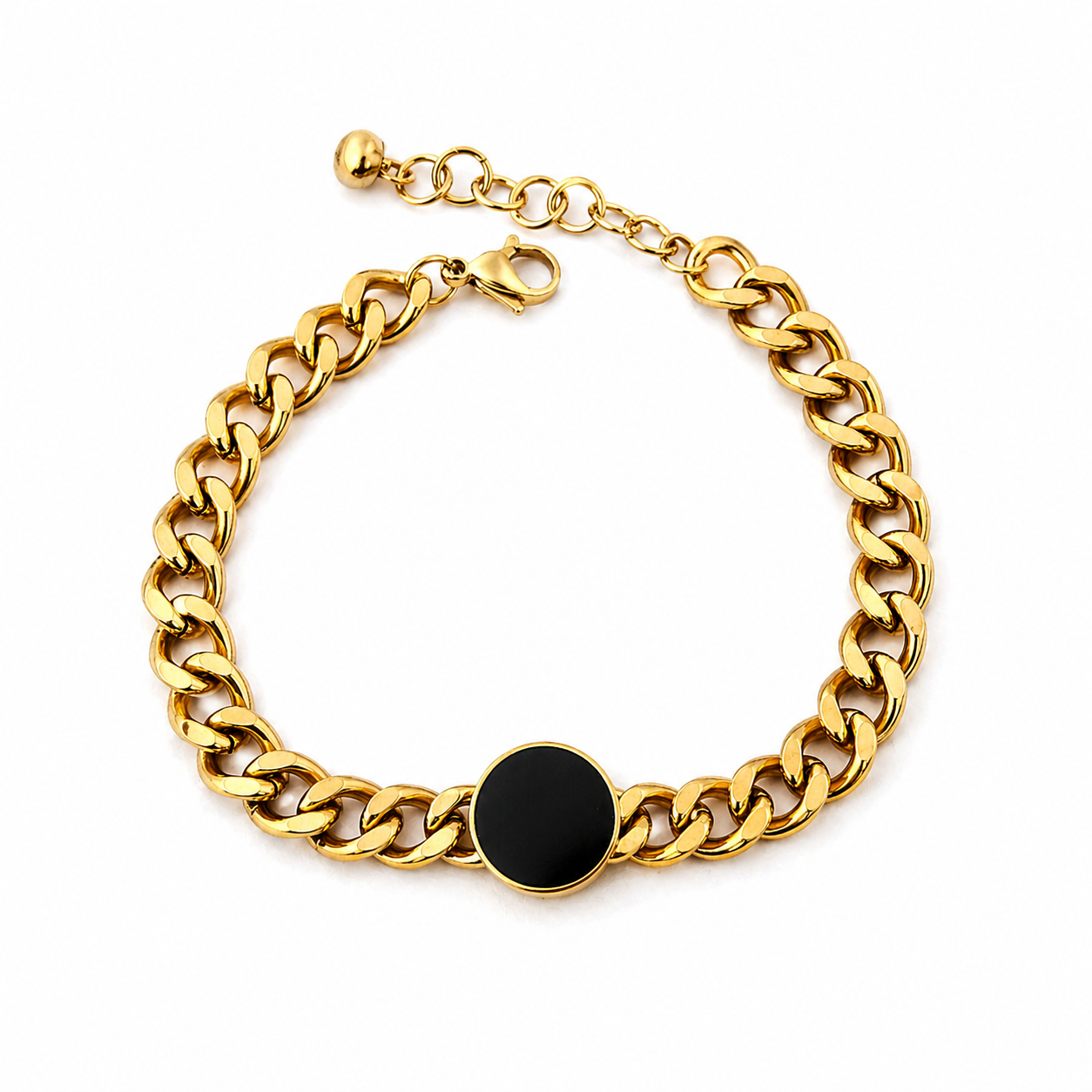 Midnight Circle Chain Bracelet – Gold Statement