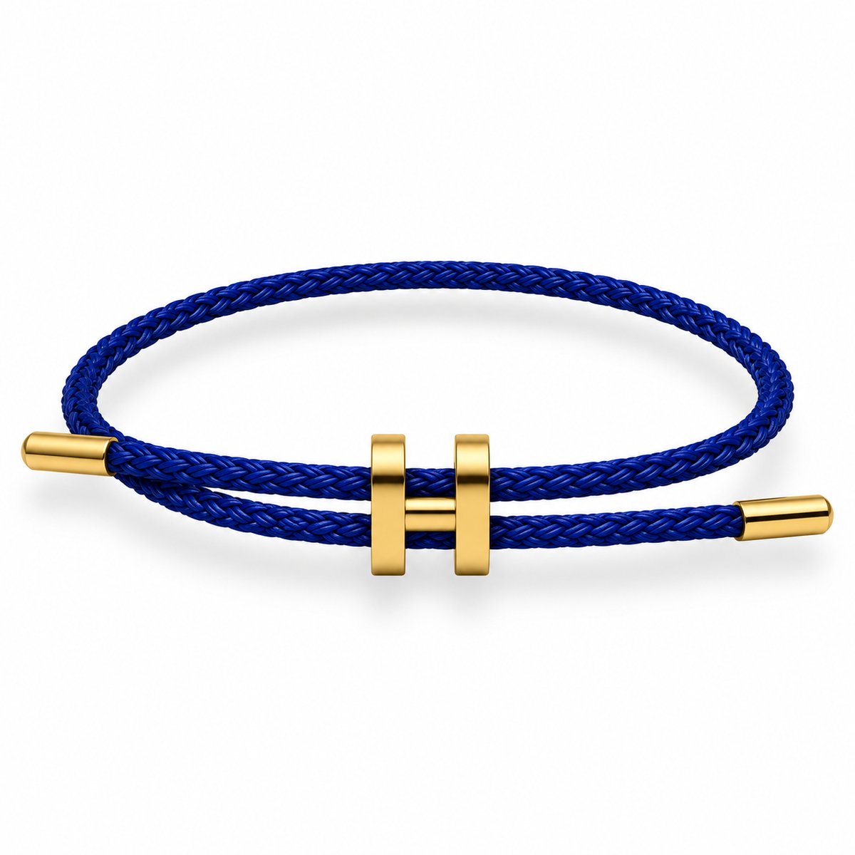 H Bracelet with Gold Interlock Clasp
