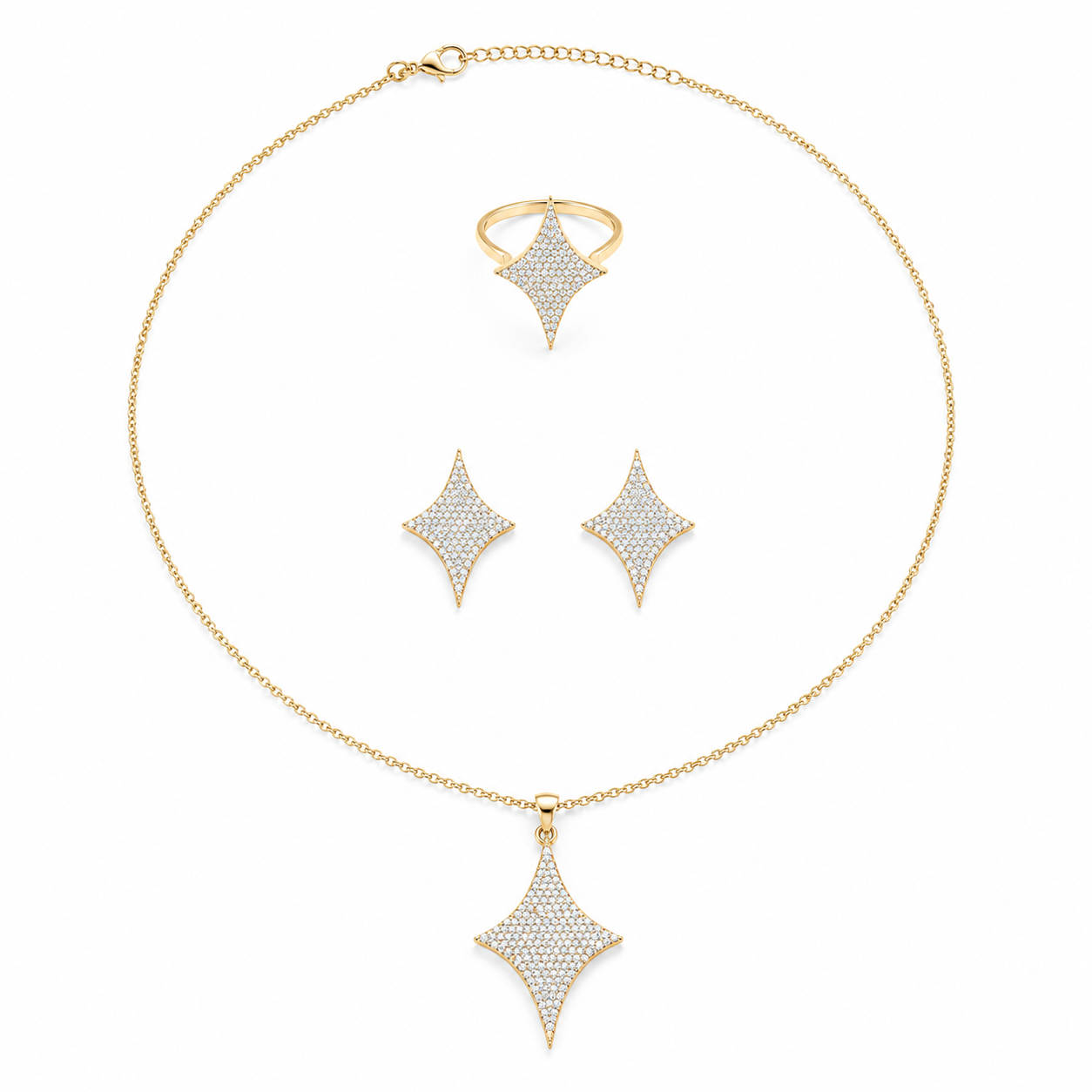 Starlight Glow Set – Necklace, Earrings & Ring