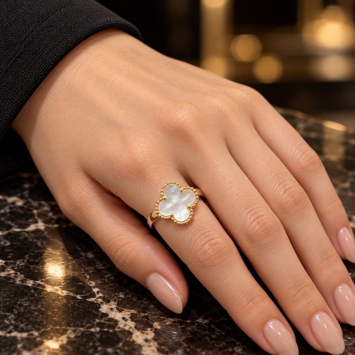 VIP Clover Ring – Gold-Plated Elegance
