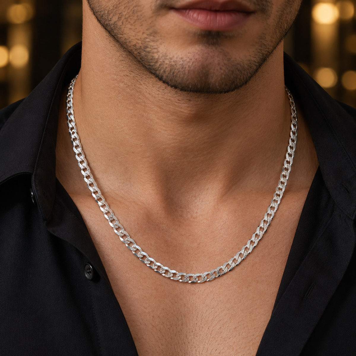Silver 925 Bold gourmet Curb Chain