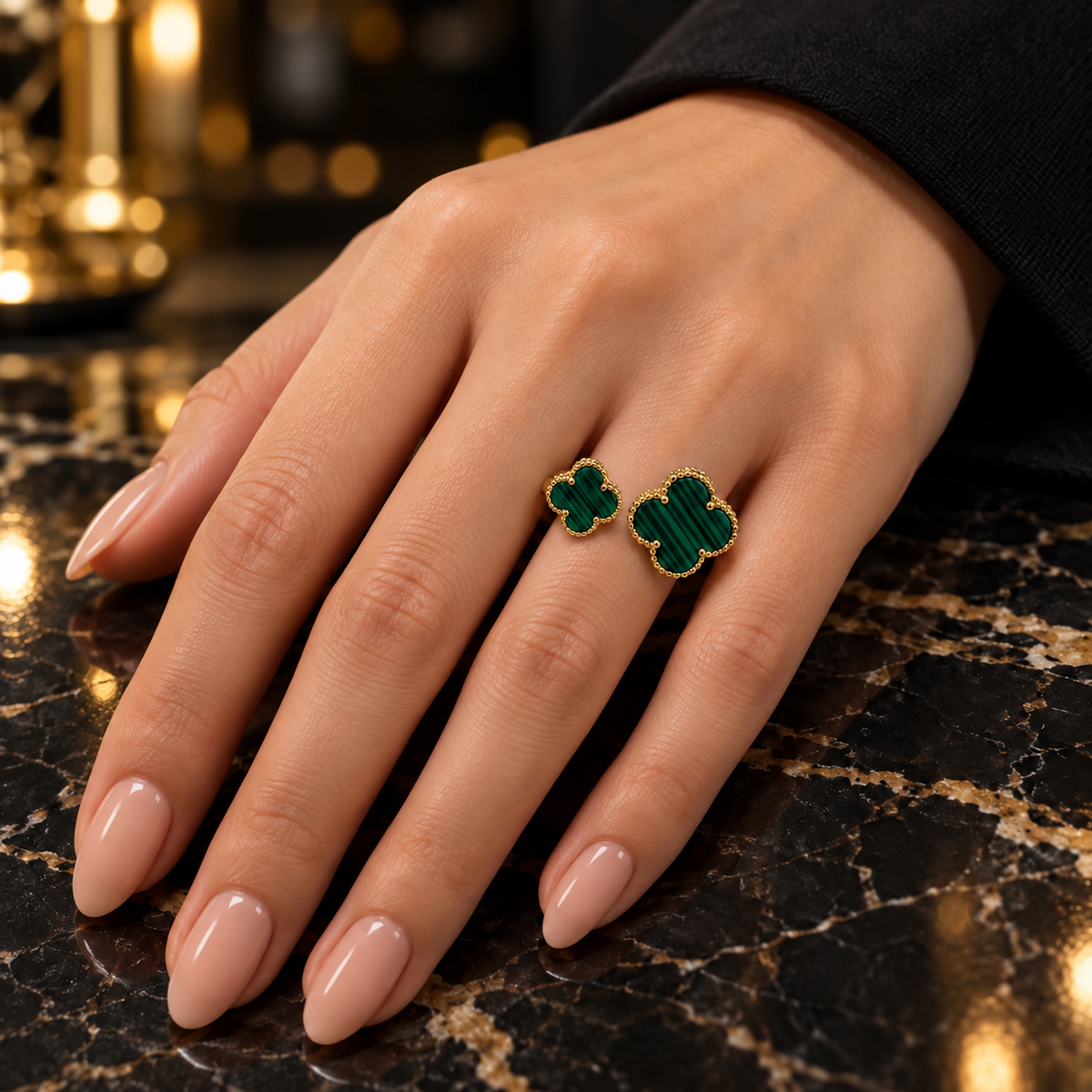 VIP dual clover Luxe Ring – Gold Plated