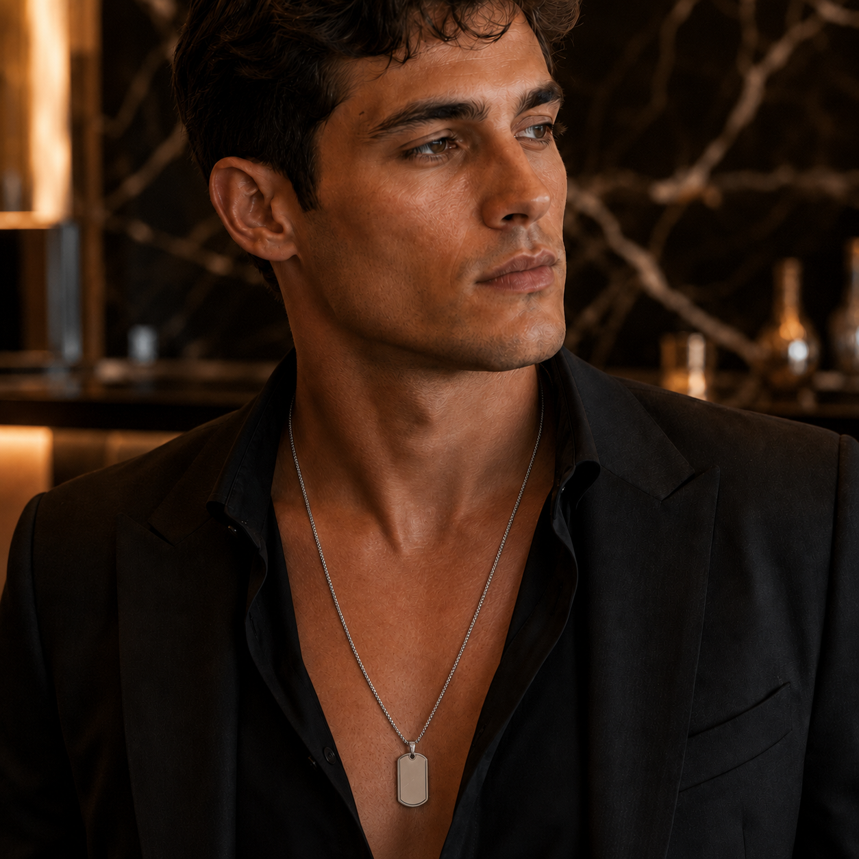 Men’s Tag Necklace –(60 cm)