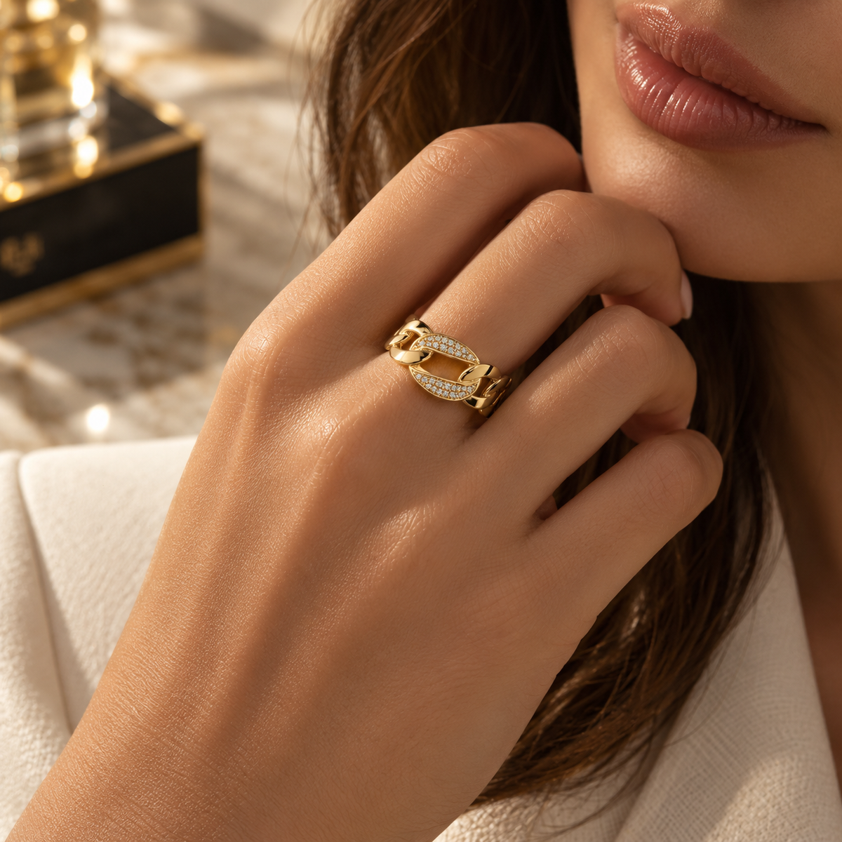 Bold Chain-Link Gold Ring