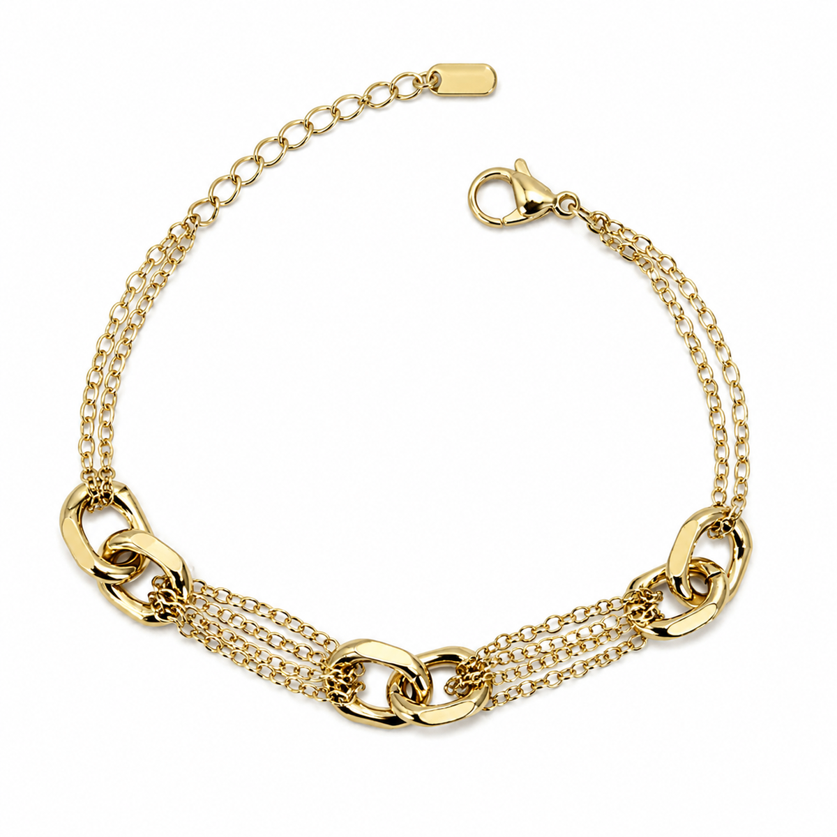 Layered Interlocking Link Bracelet