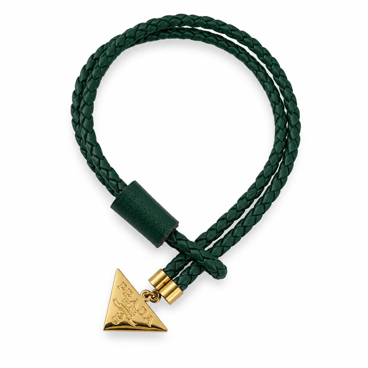 Braided Leather Bracelet with Gold Charm – Unisex