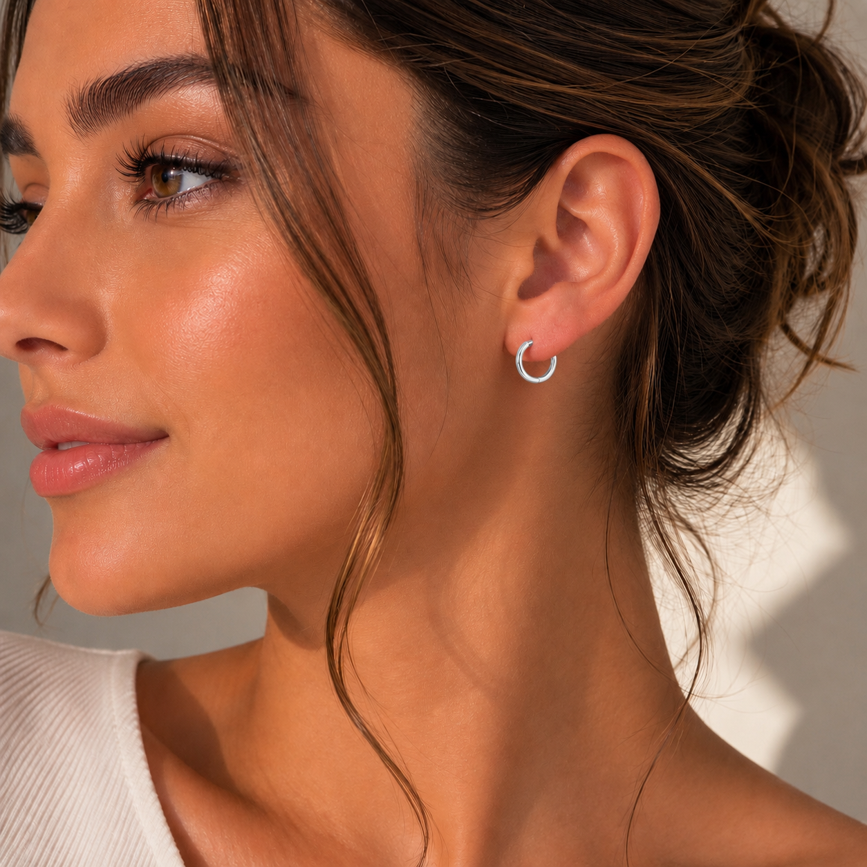 Minimal Silver color Hoop Earrings