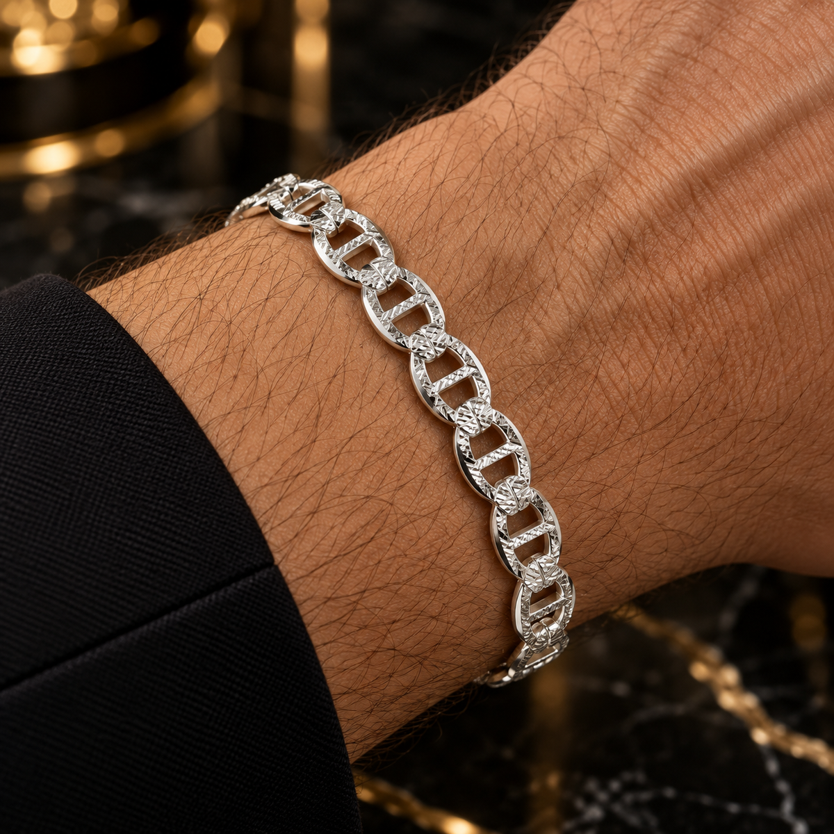 925 Sterling Silver Mariner Link Bracelet(20.5cm/7mm/9.3g)
