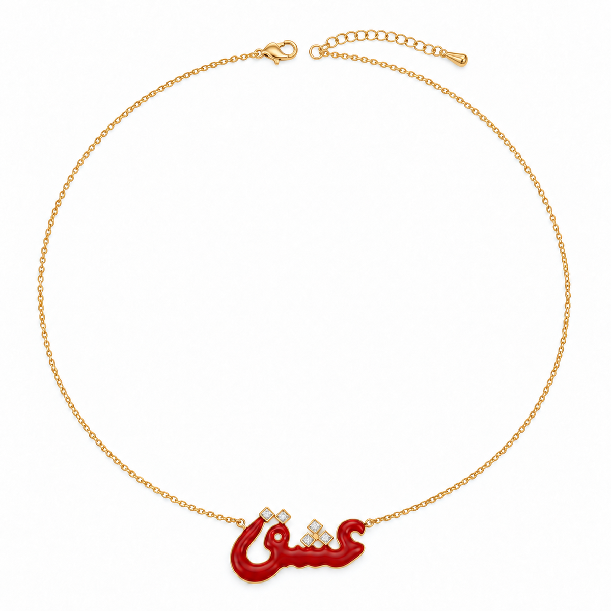 Eishk "Love” Enamel Necklace