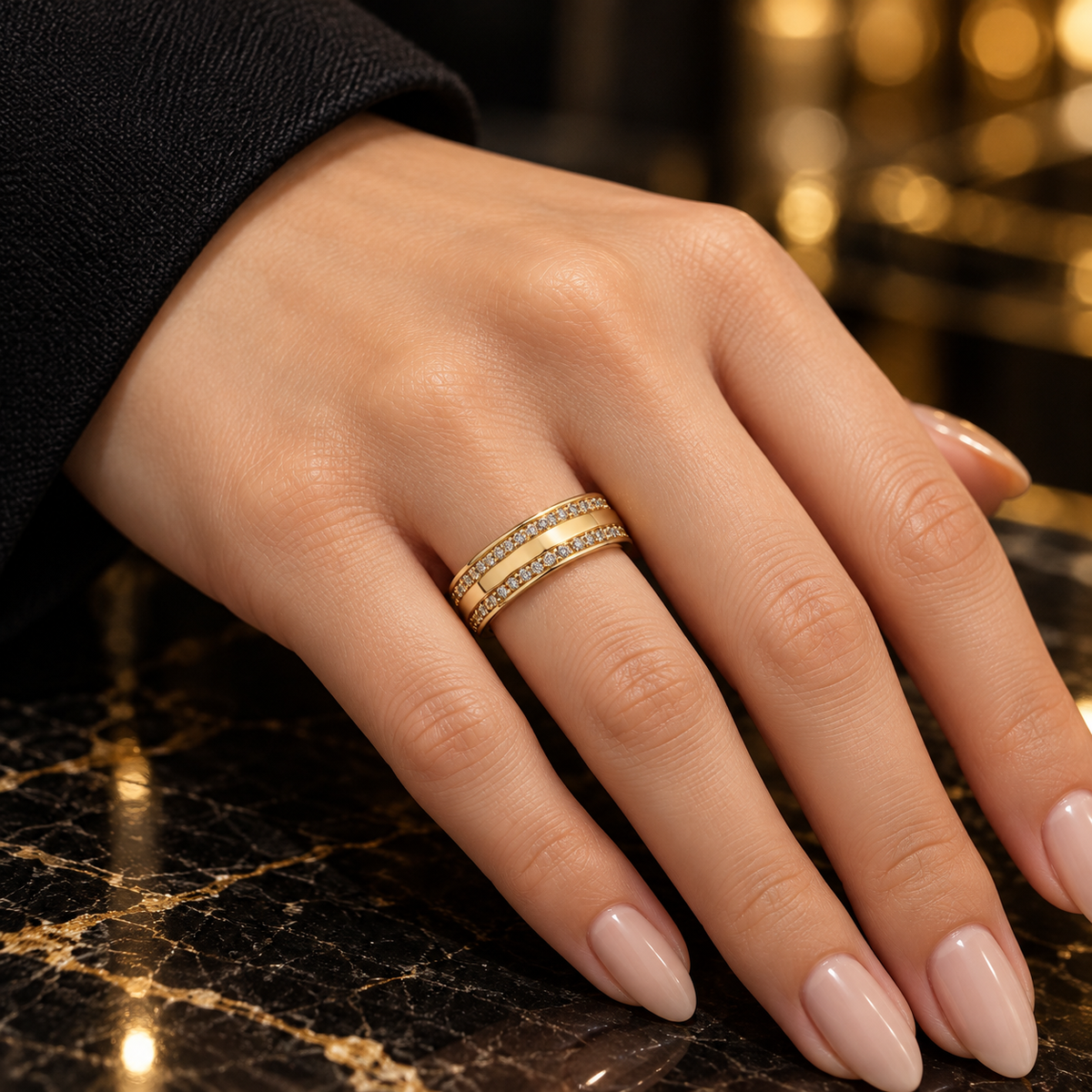 Double Row Sparkle Band ring