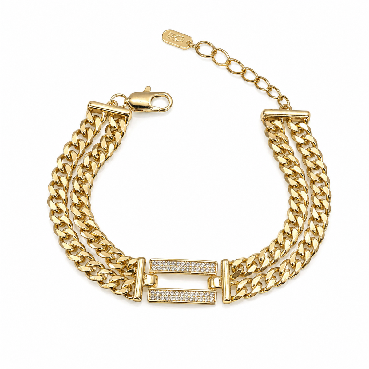 Double Chain Crystal Bracelet