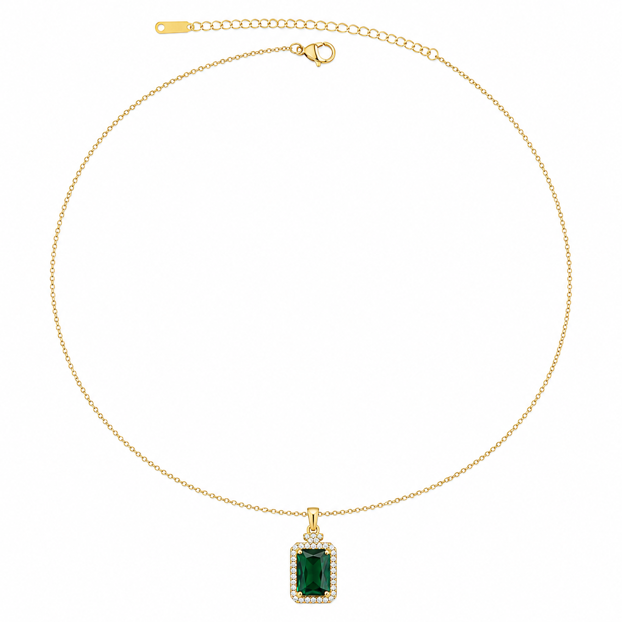 💚 Emerald Grace Gold Necklace