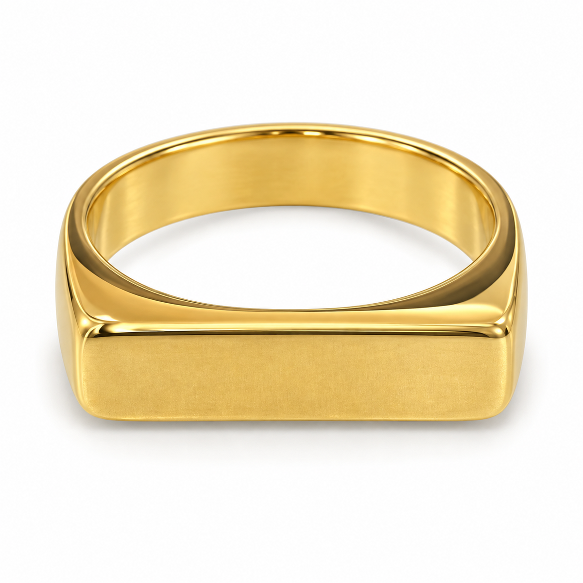 Bold Edge Signet Ring – Gold