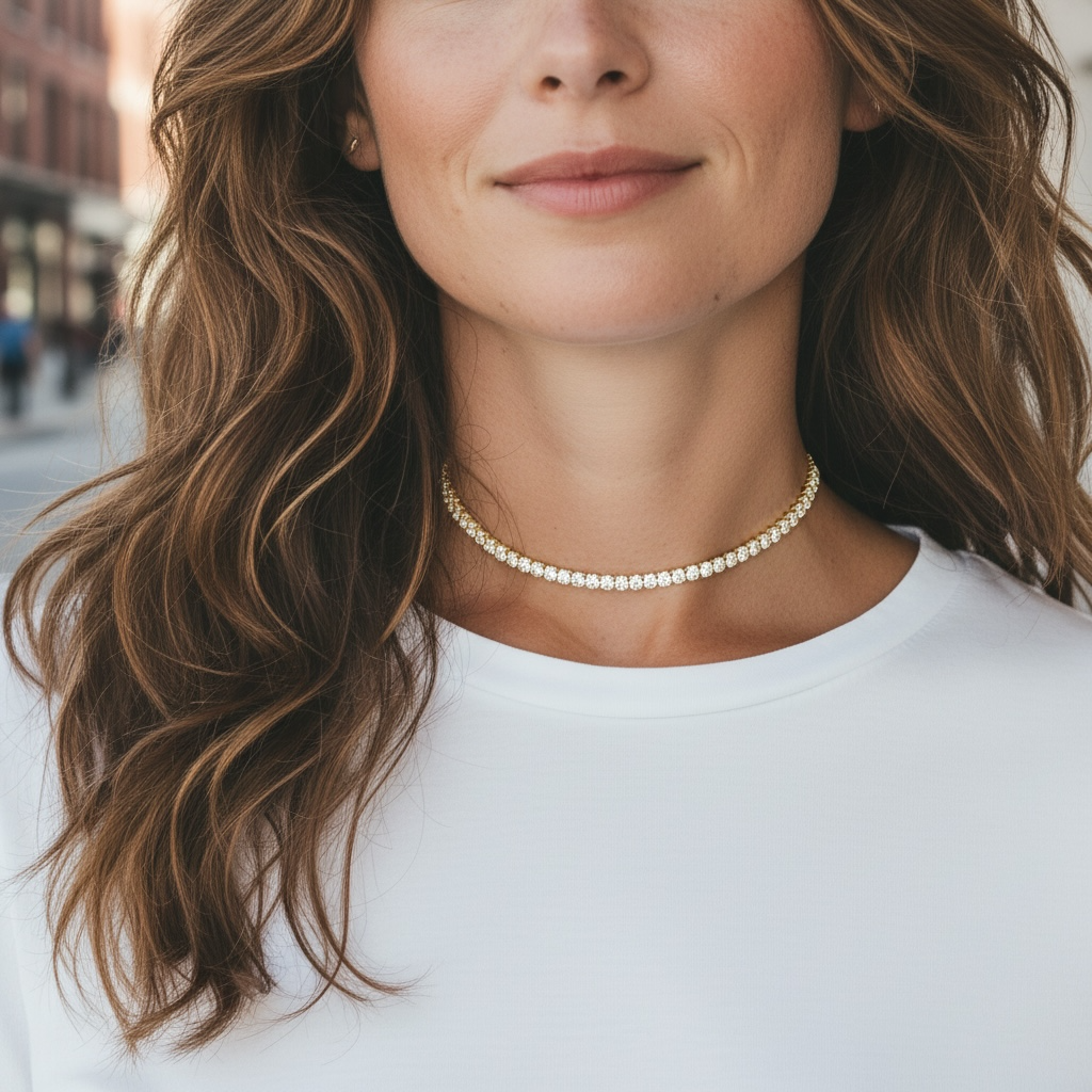 Gold Tennis Necklace