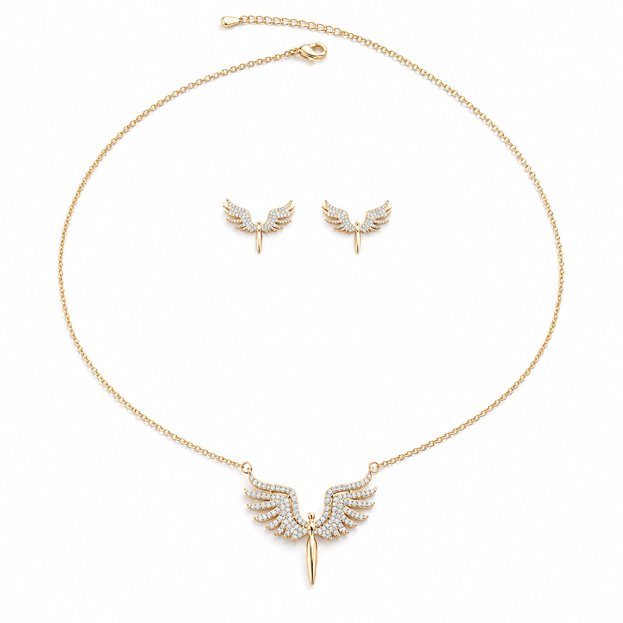 Angel phoenix– Winged Gold Jewelry Set