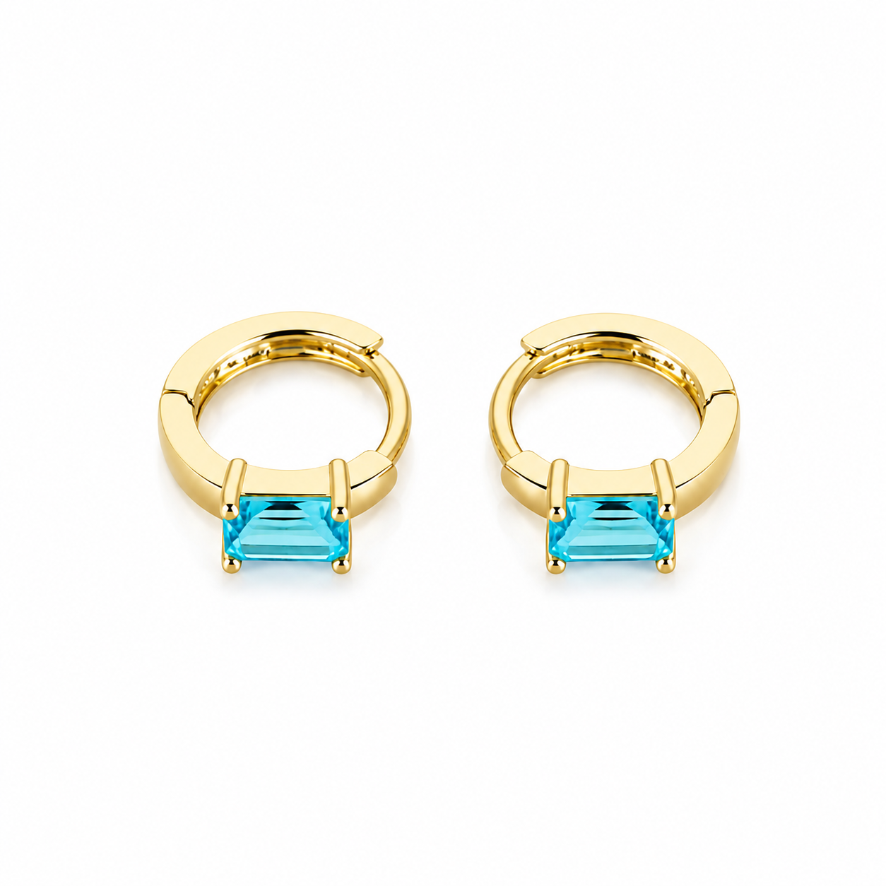 Gemstone Glow Huggie Hoop Earrings