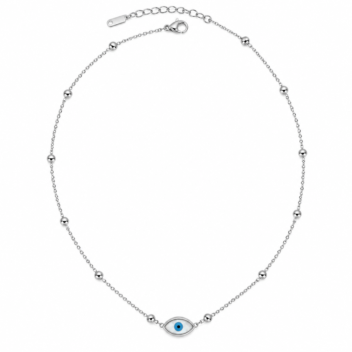 Mini Evil Eye Beaded Necklace – Gold Plated Protection Charm