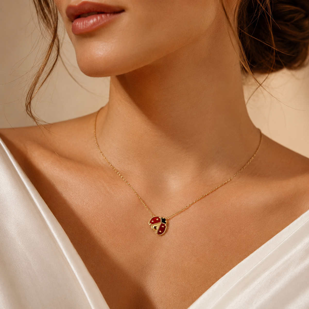 Lucky Lady Pendant Necklace – Gold & Enamel Edition