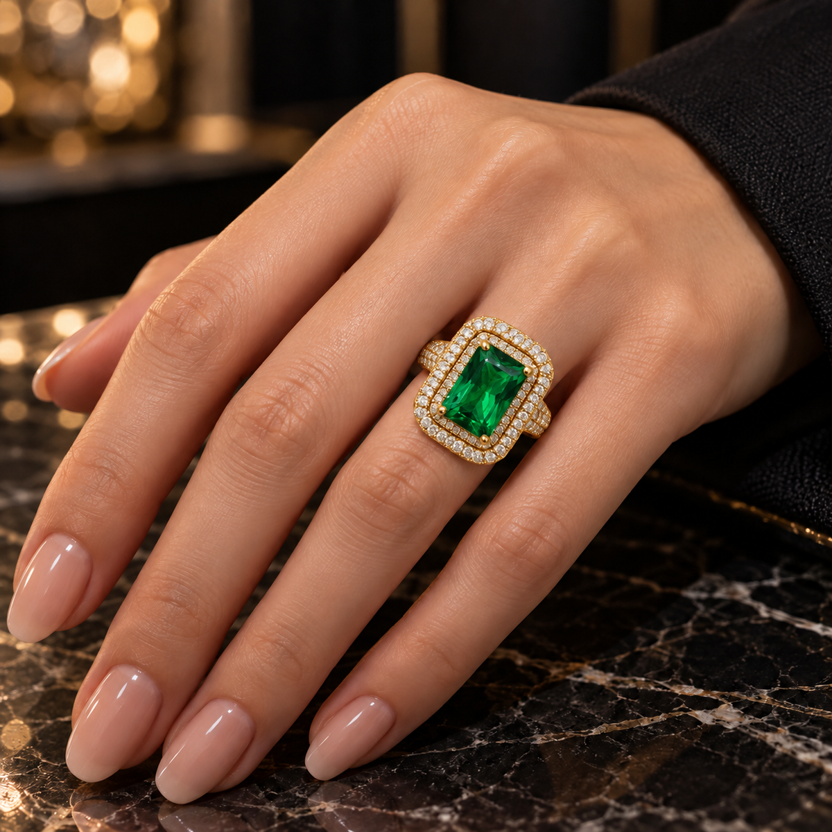 Royal Spark – Silver Gemstone Cocktail Ring